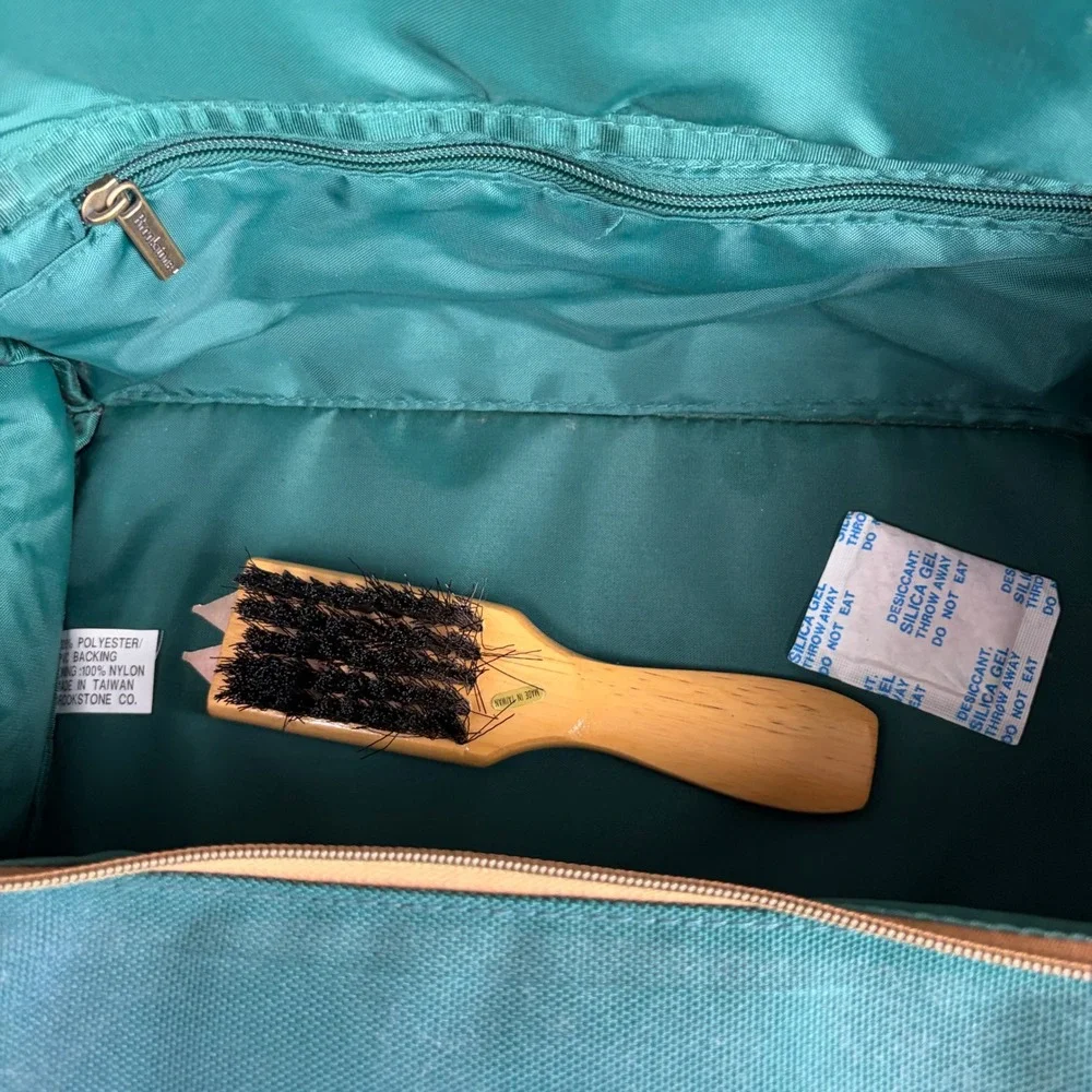 Brookstone Golf Shoe Bag Unisex One Size Teal Canvas Travel Organizer Bag